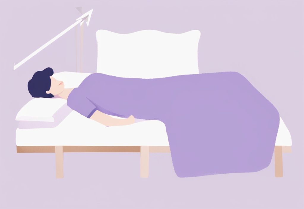 Illustrazione minimalista ad acquerello di una persona che dorme sul lato sinistro per evitare il reflusso, su quale lato dormire per evitare il reflusso.